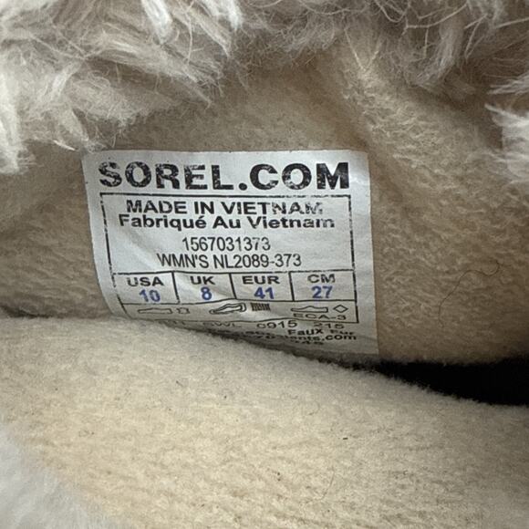 SOREL Tivoli II Black Tan Suede Faux Fur Lined Boots Women's 10 US 8 UK Snow - Picture 9 of 14